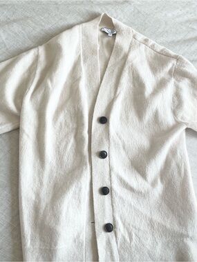 & other stories wool Classic Cream Button-Up Cardigan
